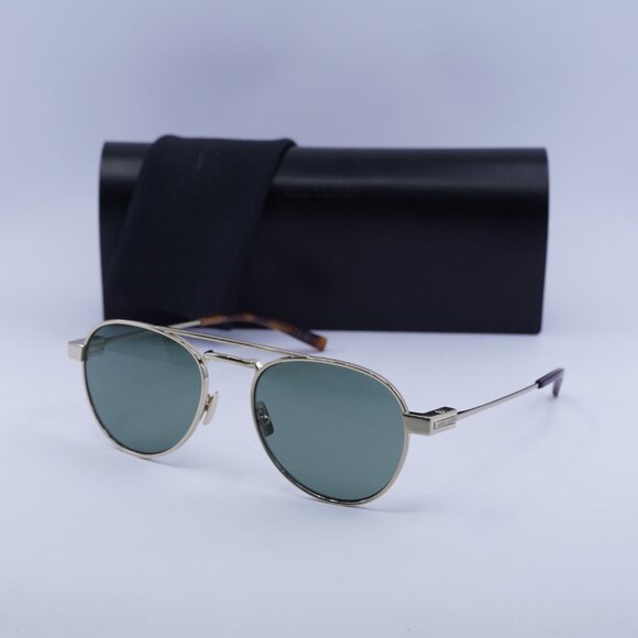 Saint Laurent SL708 003 Aviator Sunglasses - Gold/Green - Picture 1 of 11